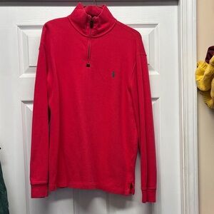 Polo Ralph Lauren Men's Red Half-Zip Top Medium